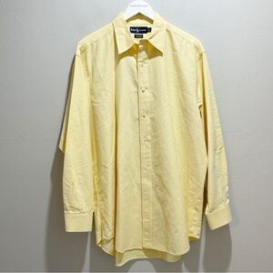 RALPH LAUREN BLUE LABEL Men’s Yellow YARMOUTH Oxford Dress Shirt Color Pony 16.5
